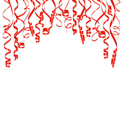 Horizontaler Hintergrund Rote Luftschlangen Bogen