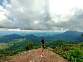 hiking in the mountains