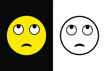 Emoticons face expression on color and line black color design concept. Very suitable in various business purposes, also for icon, symbol and many more.