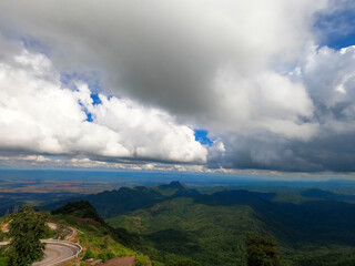 clouds over the mountains