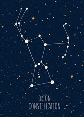 Obraz na płótnie Canvas Orion constellation on the night sky background