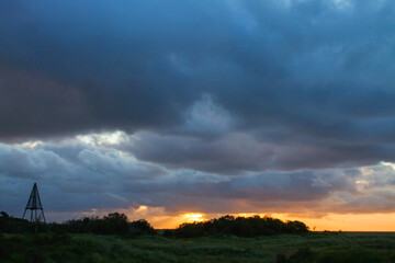 Landscape sunrise Schiermonnikoog, Netherlands