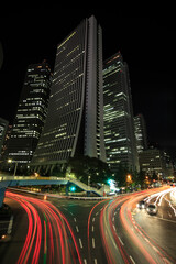 Fototapeta na wymiar 夜の新宿高層ビル街