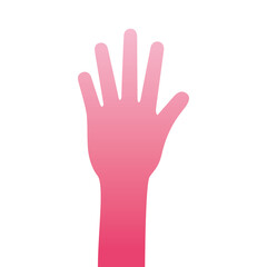 Obraz premium hand human stop pink silhouette style icon