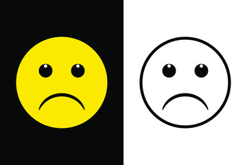 Emoticons face expression on color and line black color design concept. Very suitable in various business purposes, also for icon, symbol and many more.