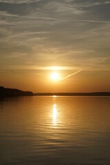 Fototapeta premium sunset over the lake