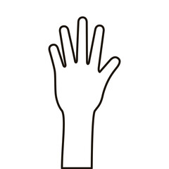 hand human stop line style icon