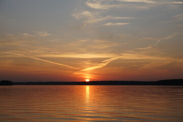 sunset over the river