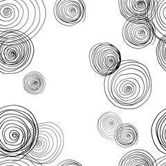 Fototapeta na wymiar Spirals seamless pattern. Doodle in black and white. Vector illustration. 
