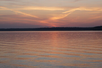 sunset over the river