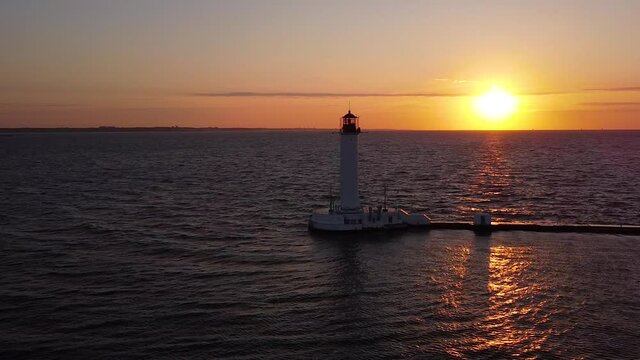 odessa lighthouse at dawn seascape