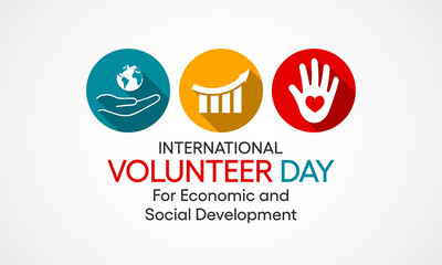 Vector illustration on the theme of International Volunteer day for social and economic development, observed each year on December 5th across the globe.
