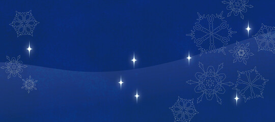 Fototapeta na wymiar クリスマスに使える雪の結晶のイメージの背景素材
