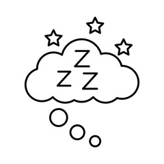 cloud with Insomnia z letters line style icon