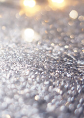 Dark blurred abstract background, bokeh. A flash of blurry lights. Reflection of city lights on the asphalt. Dark Christmas background.