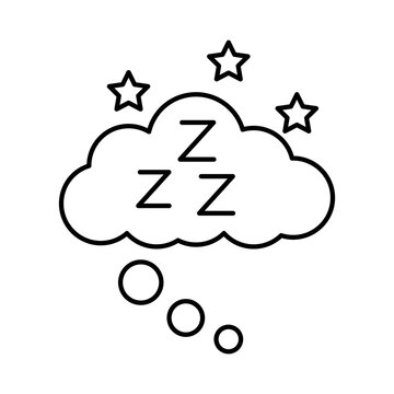 recommend clip art: cloud with Insomnia z letters line style icon
