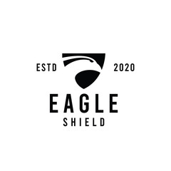 Black Eagle Shield logo design Vector