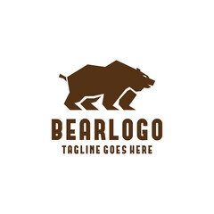 Vintage silhouette Bear logo design Vector