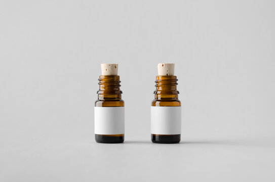 Pharmaceutical Bottle Mock-Up - Two Bottles. Blank Label