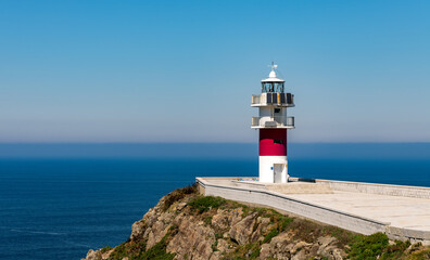 View of landmark Cape of Ortegal light house in the Galicia region of Spain.
