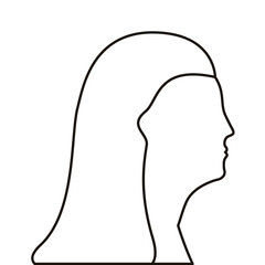 profile woman figure line style icon