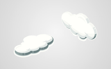 Cloud icon, vector symbol in flat isometric style isolated on color background