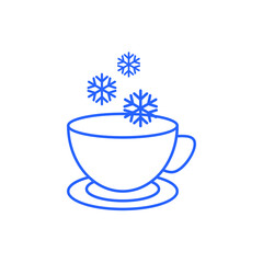 Ice drink on the cup icon