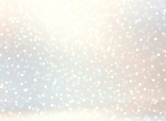 Christmas white glitter 3d background. Winter holidays sparkling pastel empty room.