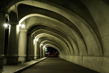 Ancient Roman heritage tunnel light