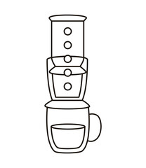 coffee shop make utensil line style icon
