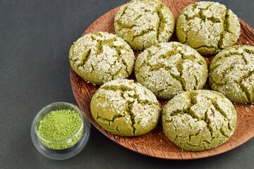 Homemade gluten free Matcha Pandesal