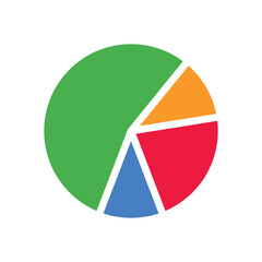 Pie chart Flat Icon Color Design Vector Template Illustration