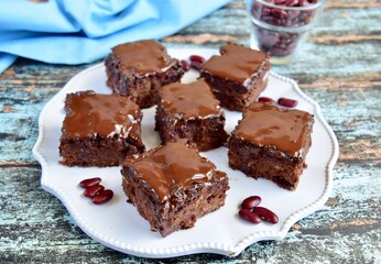 Kidney bean chocolate brownies. Vegan and gluten free