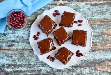 Kidney bean chocolate brownies. Vegan and gluten free