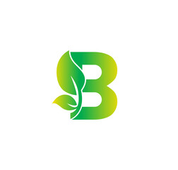 B Alphabet Nature Logo Design Concept