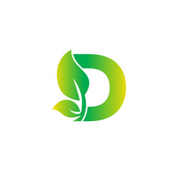 D Alphabet Nature Logo Design Concept