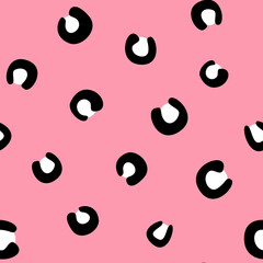 Cute Pink Leopard Seamless Pattern