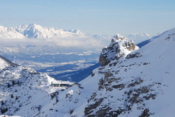 snow covered mountains