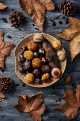 roasted sweet potato and chestnuts, and panellets