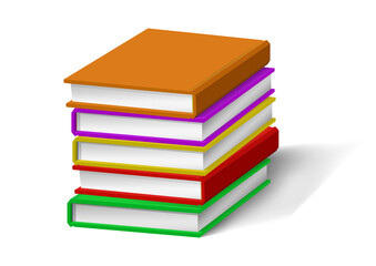 Realistic books stack