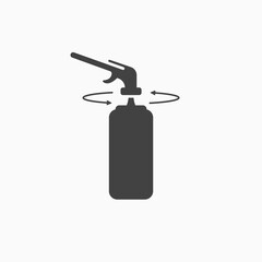 Obraz premium Assembly instructions for polyurethane foam or gas burner icon. Using sealant a balloon for mounting. Vector
