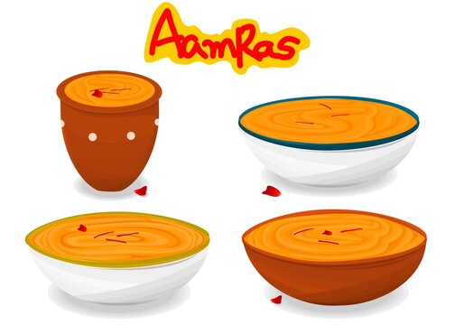 Aamras indian Sweet Dish Food Vector