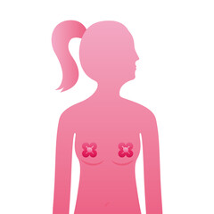 woman breast with flowers bra silhouette style icon