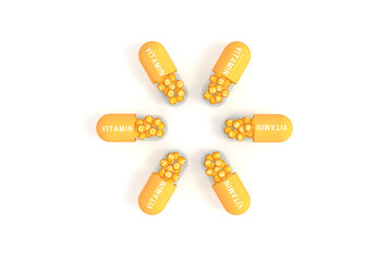 各種ビタミンのカプセル