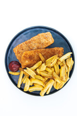 British, Traditional fish and chips and tartar sauce