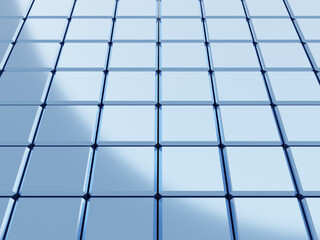 Abstract blue background with mosaic cubes and light effect
