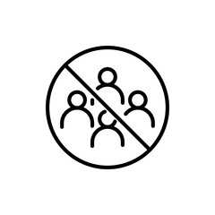 No gathering icon, to avoid the spread of the coronavirus. Vector Illustration