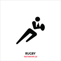 Rugby sport discipline isolated vector logo icon design 
