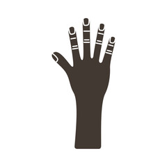 hand human stop silhouette style icon