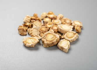 side view herb medicine JieGeng or Platycodonis Radix or Balloonflower Root